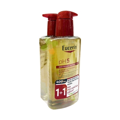 ЕУЦЕРИН PH5 ДУШ ОЛИО ЗА ЧУВСТВИТЕЛНА КОЖА 400 мл 1+1 / EUCERIN PH5 SHOWER OIL 