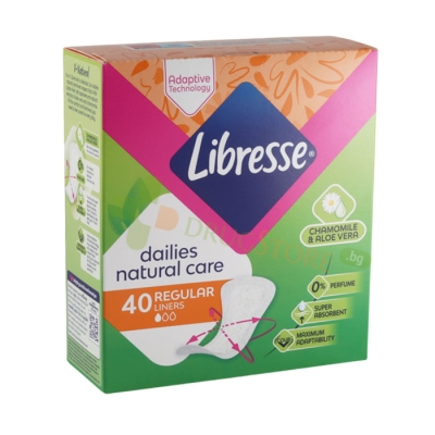 ЕЖЕДНЕВНИ ДАМСКИ ПРЕВРЪЗКИ ЛИБРЕС НАТУРАЛ КЕЪР С ЛАЙКА И АЛОЕ ВЕРА 40 броя / LIBRESSE NATURAL CARE 