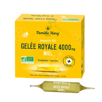 ПЧЕЛНО МЛЕЧИЦЕ + ПЧЕЛЕН ЦВЕТЕН МЕД ампули за пиене 14 броя / FAMILLE MARY ROYAL JELLY + HONEY ampoules