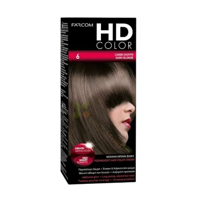 ФАРКОМ HD БОЯ ЗА КОСА № 6 ТЪМНО РУСО / FARCOM HD COLOR № 6 DARK BLONDE