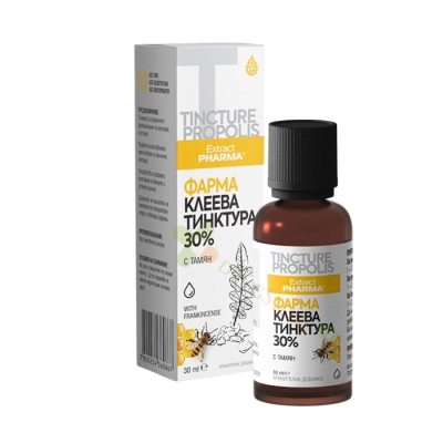 ФАРМА КЛЕЕВА ТИНКТУРА 30% С ТАМЯН 30 мл / EXTRACTPHARMA  PHARMA PROPOLIS TINCTURE 30% WITH FRANKINCENSE 