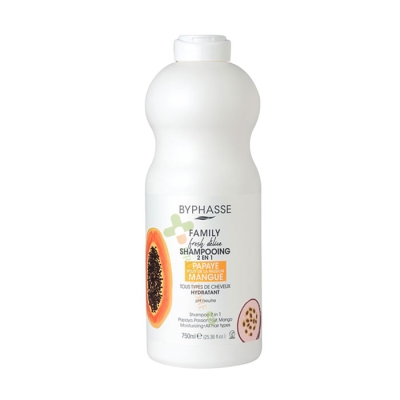 ФЕМИЛИ ФРЕШ ШАМПОАН 2 В 1 ЗА ВСЕКИ ТИП КОСА С ПАПАЯ 750 мл / BYPHASSE FAMILY FRESH SHAMPOO 2 IN 1 PAPAYA