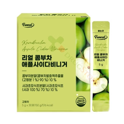 ФЕРМЕНТИРАЛА КОМБУЧА И ЯБЪЛКОВ ОЦЕТ саше 5 г 30 броя / FUNEAT FERMENTED KOMBUCHA WITH APPLE VINEGAR sachet 5 g