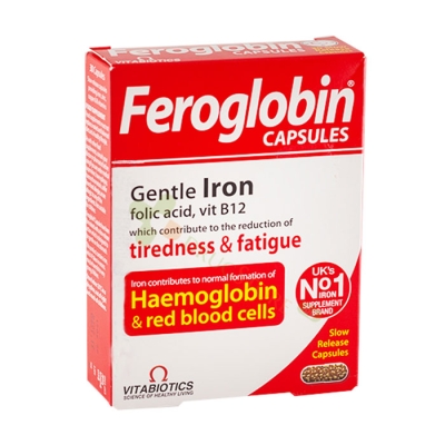 ФЕРОГЛОБИН B12 капсули 30 броя / VITABIOTICS FEROGLOBIN B12