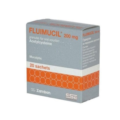ФЛУИМУЦИЛ саше 200 мг. 20 броя / FLUIMUCIL pulvis 200 mg. 20