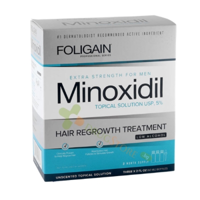 ФОЛИГЕЙН N5 СРЕЩУ КОСОПАД И ОПЛЕШИВЯВАНЕ ЗА МЪЖЕ С 5% МИНОКСИДИЛ 3 х 60 мл / FOLIGAIN MINOXIDIL 5% HAIR REGROWTH TREATMENT FOR MEN (LOW ALCOHOL FORMULA)
