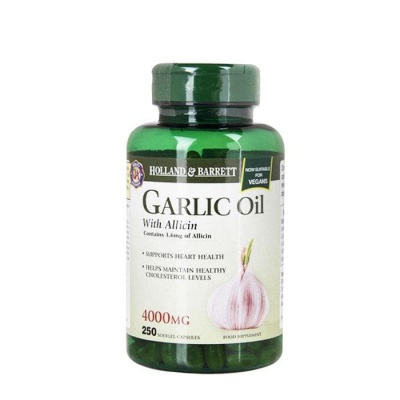 МАСЛО ОТ ЧЕСЪН С АЛИЦИН капсули 4000 мг. 250 броя / HOLLAND BARRETT GARLIC OIL WITH ALLICIN