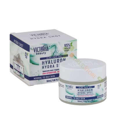   ГЕЛ ЗА ЛИЦЕ ХИАЛУРОН ХИДРА ШОТ С АЛОЕ ВЕРА 50 мл / VICTORIA BEAUTY HYALURON HYDRA SHOT GEL WITH ALOE VERA 