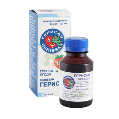 ГЕРИСАН СИРОП ЗА ДЕЦА С АРОМАТ НА ЯГОДА 100 мл / VELEVI PHARMA GERISAN WITH STRAWBERRY FLAVOUR syrup