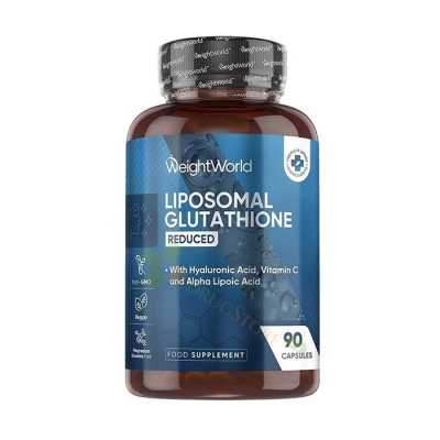ГЛУТАТИОН + ХИАЛУРОНОВА КИСЕЛИНА + ВИТАМИН C + АЛФА ЛИПОЕВА КИСЕЛИНА капсули 90 броя / WEIGHT WORLD GLUTATHIONE WITH HUALURONIC ACID, VITAMIN C AND ALPHA LIPOIC ACID 