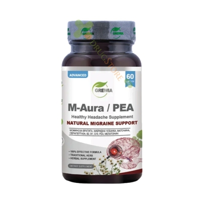 ГРЕВИЯ М-АУРА + ПАЛМИТОИЛЕТАНОЛАМИД капсули 60 броя / GREWIA M-AURA / PEA