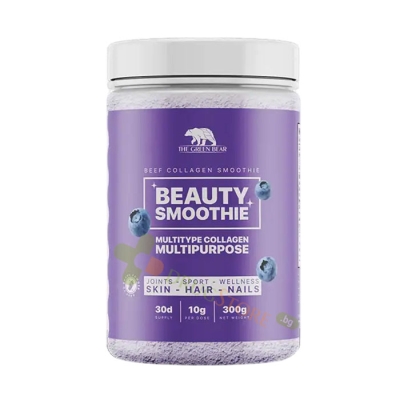 ГРИЙН БЕЪР БЮТИ СМУТИ БОРОВИНКА 300 г / THE GREEN BEAR BEAUTY SMOOTHIE BLUEBERRY