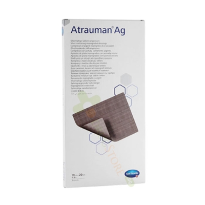 ХАРТМАН АТРАУМАН ТЮЛЕНА ПРЕВРЪЗКА СЪС СРЕБРО 10 см х 20 см 3 броя / HARTMANN ATRAUMAN AG SILVER BANDAGE