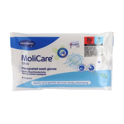 ПОЧИСТВАЩИ РЪКАВИЦИ 8 броя / HARTMANN MOLICARE SKIN IMPREGNATED WASH GLOVES