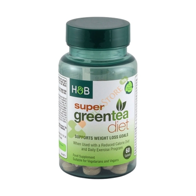 СУПЕР ДИЕТА ЗЕЛЕН ЧАЙ таблетки 60 броя / HOLLAND & BARRETT SUPER GREEN TEA DIET