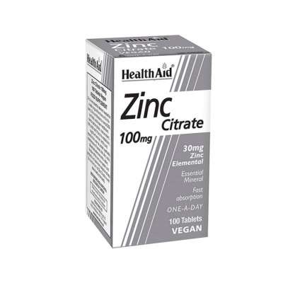 ЦИНКОВ ЦИТРАТ таблетки 100 мг. 100 броя / HEALTH AID ZINC CITRATE