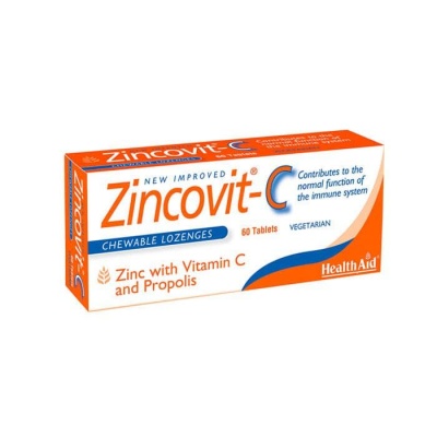 ЦИНКОВИТ С дъвчащи таблетки 60 броя / HEALTH AID ZINCOVIT