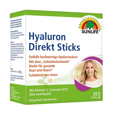 ХИАЛУРОНОВА КИСЕЛИНА + КОЕНЗИМ Q10 + БИОТИН саше 20 броя / SUNLIFE HYALURONIC ACID + COENZYME Q10 + BIOTIN sachet 