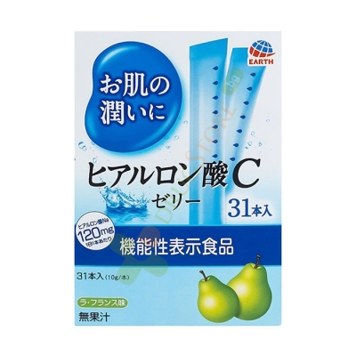 ХИАЛУРОНОВА КИСЕЛИНА СИ ДЖЕЛИ желирани стика 31 броя / EARTH CORPORATION HYALURONIC ACID C JELLY jelly sticks 