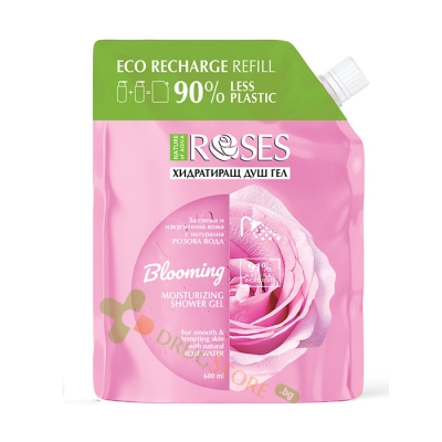 ХИДРАТИРАЩ ДУШ ГЕЛ ROSES БЛУМИНГ С РОЗОВА ВОДА - ПЪЛНИТЕЛ 600 мл / NATURE OF AGIVA ROSES SHOWER GEL BLOOMING ROSE WATER REFILL 