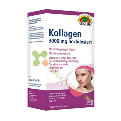 ХИДРОЛИЗИРАН КОЛАГЕН С ХИАЛУРОН И ВИТАМИНИ саше 20 броя / SUNLIFE HYDROLYZED COLLAGEN WITH HYALURON AND VITAMINS sachet 