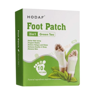 ХОДАФ ДЕТОКС ПЛАСТИРИ ЗА СТЪПАЛА С ЕКСТРАКТ ОТ ЗЕЛЕН ЧАЙ 10 броя / HODAF FOOT PATCH GREEN TEA 
