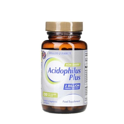 АЦИДОФИЛУС ПЛЮС БЕЗМЛЕЧЕН капсули 120 броя / HOLLAND BARRETT ACIDOPHILUS NON DAIRY