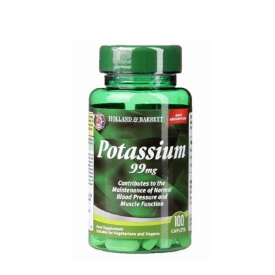 КАЛИЙ каплети 99 мг. 100 броя / HOLLAND BARRETT POTASSIUM