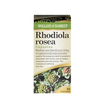 РОДИОЛА (ЗЛАТЕН КОРЕН) капсули 153 мг. 50 броя / HOLLAND BARRETT RHODIOLA ROSEA