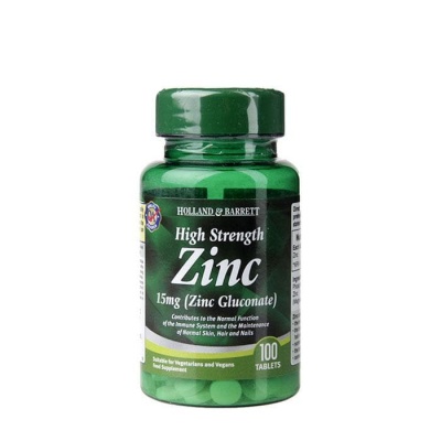 ЦИНК (ЦИНКОВ ГЛЮКОНАТ) таблетки 15 мг. 100 броя / HOLLAND BARRETT ZINC (ZINC GLUCONATE)