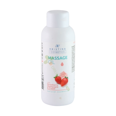 МАСАЖНО МАСЛО ЗА ТЯЛО С ЯГОДА, СМЕТАНА И ШАМПАНСКО 150 мл / HRISTINA MASSAGE OIL WITH STRAWBERRY, CHAPAGNE AND CREAM