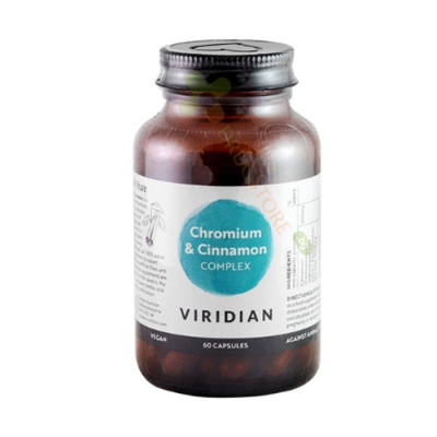 ХРОМ + КАНЕЛА КОМПЛЕКС капсули 60 броя / VIRIDIAN CHROMIUM & CINNAMON COMPLEX