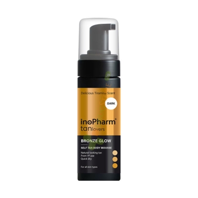 ИНОФАРМ АВТОБРОНЗИРАЩА ПЯНА ЗА ТЯЛО ДАРК 150 мл / RUBELLA INOPHARM SELF TAN BODY MOUSSE BRONZE GLOW