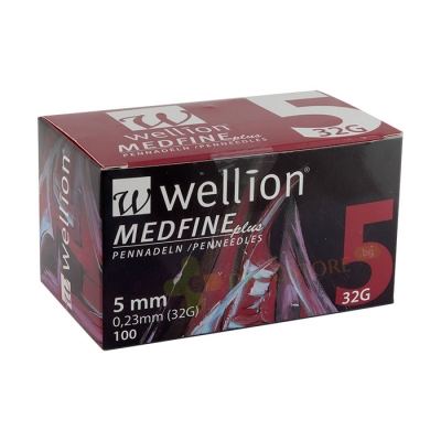 ИНСУЛИНОВА ИГЛА MEDFINE PLUS 5 мм 100 броя / WELLION MEDFINE PLUS INSULIN NEEDLE 5 mm