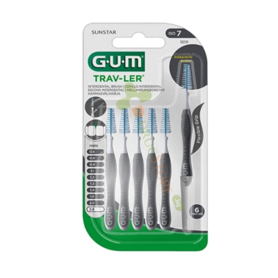 ИНТЕРДЕНТАЛНА ЧЕТКА ЗА ЗЪБИ ГЪМ TRAV-LER 2.6 мм /СИВИ/ 6 броя / GUM TRAV - LER INTERDENTAL BRUSH GREY 2.6 mm