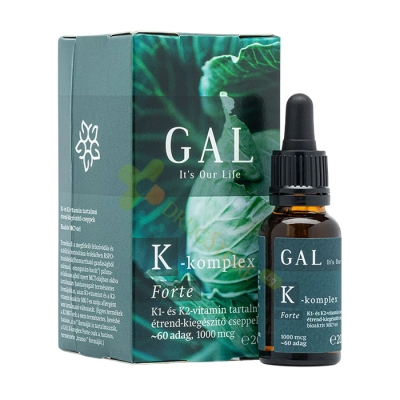 K КОМПЛЕКС ФОРТЕ - ВИТАМИНИ K1 + K2 капки 20 мл / GAL K ​​COMPLEX FORTE - VITAMINS K1 + K2 drops 