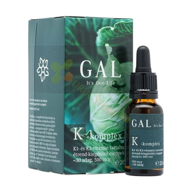 K КОМПЛЕКС - ВИТАМИНИ K1 + K2 капки 20 мл / GAL K ​​COMPLEX - VITAMINS K1 + K2 drops 