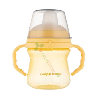 КАНПОЛ ЧАША СЪС СЛАМКА ЖЪЛТА 150 мл / CANPOL BABIES CUP WITH SILICONE SPOUT YELLOW 150 ml