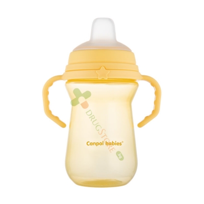 КАНПОЛ ЧАША СЪС СЛАМКА ЖЪЛТА 250 мл / CANPOL BABIES CUP WITH SILICONE SPOUT YELLOW 250 ml