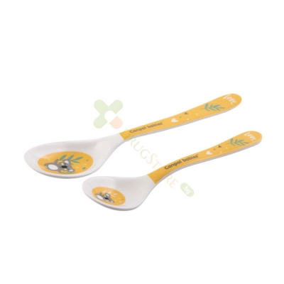 КАНПОЛ МЕЛАМИНОВИ ЛЪЖИЧКИ EXOTIC ANIMALS ЖЪЛТИ 9 м+ 2 броя / CANPOL BABIES MELAMINE SPOONS EXOTIC ANIMALS YELLOW 9 m+