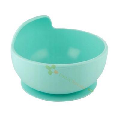 КАНПОЛ СИЛИКОНОВА КУПА С ВАКУУМЕН РИНГ ТЮРКОАЗ 330 мл / CANPOL BABIES SILICONE BOWL WITH VACUUM RING TURQUOISE