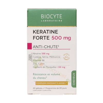 КЕРАТИН ФОРТЕ + ВИТАМИН B6 + ЦИНК капсули 40 броя / BIOCYTE KERATIN FORTE + VITAMIN B6 + ZINC 