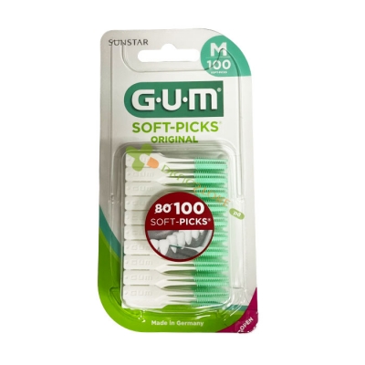 КЛЕЧКИ ЗА ЗЪБИ ГЪМ С МЕК НАКРАЙНИК размер M 100 броя / SUNSTAR G.U.M. GUM ACTIVITAL SOFT PICKS size M