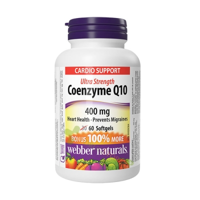 КОЕНЗИМ CoQ10 УЛТРА СТРЕНТ капсули 400 мг 60 броя / WEBBER NATURALS COENZYME Q10 ULTRA STRENTH