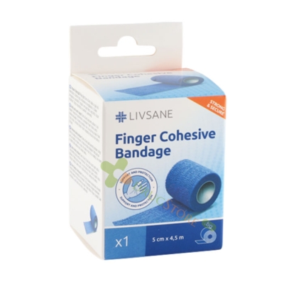 КОХЕЗИВЕН БИНТ ЗА ПРЪСТИ 5 см / 4.5 м / LIVSANE COHESIVE BANDAGE 5 cm / 4.5 m