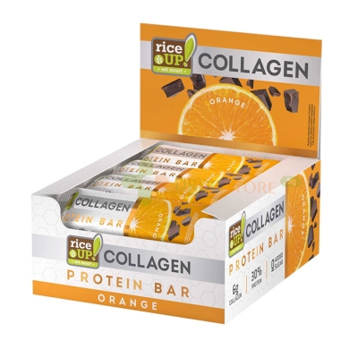 КОЛАГЕНОВ ПРОТЕИНОВ БАР ПОРТОКАЛ 50 г 12 броя / RICE UP! COLLAGEN PROTEIN BAR ORANGE 50 g 