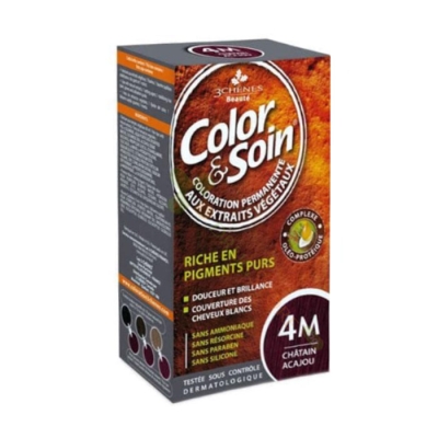 КОЛОР СОЙН БОЯ ЗА КОСА 4М МАХАГОНОВО КЕСТЕНЯВ / CHENES 3 COLOR & SOIN 4М CHATAIN ACAJOU