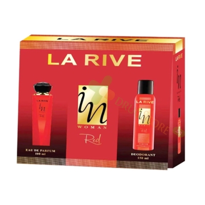 КОМПЛЕКТ IN WOMAN RED ПАРФЮМ 100 мл + ДЕЗОДОРАНТ 150 мл / LA RIVE SET IN WOMAN RED EUA DE PARFUM+DEODORANT 