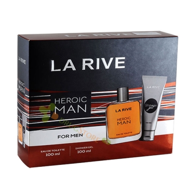 КОМПЛЕКТ ЗА МЪЖЕ HEROIC MAN ТОАЛЕТНА ВОДА 100 мл+ДУШ ГЕЛ 100 мл / LA RIVE HEROIC MAN SET EAU DE TOILETE+SHOWER GEL