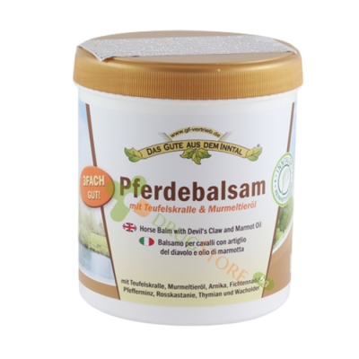КОНСКИ БАЛСАМ С ДЯВОЛСКИ НОКЪТ И МАС ОТ МАРМОТ 500 мл / DAS GUTE AUS DEM INNTAL HORSE BALM WITH DEVIL'S CLAW AND MARMOT OIL